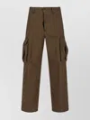 Dsquared2 Dsquared Olive Green Stretch Cotton Loose Cargo Pant In Brown