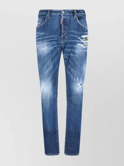 DSQUARED2 STRAIGHT LEG TROUSERS DISTRESSED DETAILING