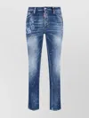 Dsquared2 Straight Leg Trousers Distressed Styling In Blue
