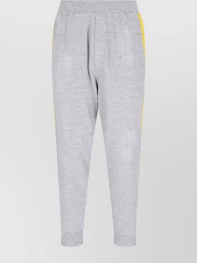 Dsquared2 Straight Leg Trousers Side Stripe Detail In Grey