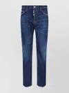 Dsquared2 Blue Jeans With Belt Loops And Logo Patch On The Rear In Denim Stretch Man In Blue