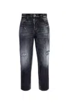 Dsquared2 Straight-leg Jeans With Distressed Accents In Black
