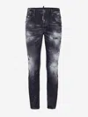Dsquared2 Slim Fit Distressed Black Jeans With Edgy Detailing