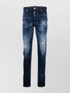 DSQUARED2 STRAIGHT SKINNY CUT TROUSERS WITH DISTRESSED EFFECT