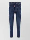 Dsquared2 Straight Style Denim Trousers With Contrast Stitching In Blue