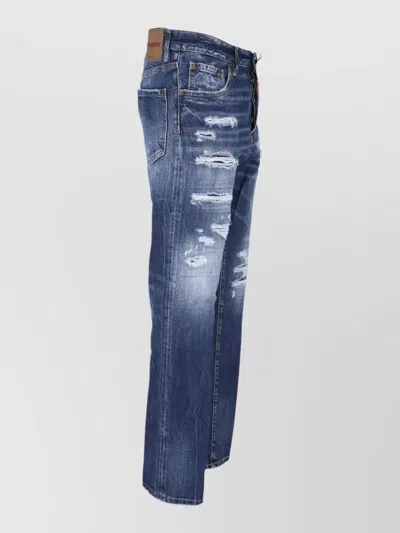 Dsquared2 Straight Trousers Five Pocket Belt Loops In Blue