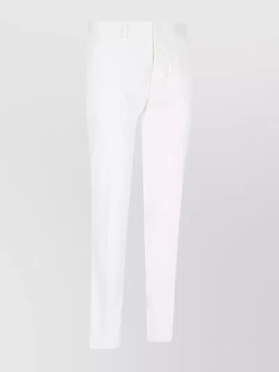 Dsquared2 Straight Trousers With Button Detail And Back Pockets In White