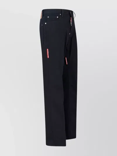 Dsquared2 Straight Trousers With Pockets And Belt Loops In Blue