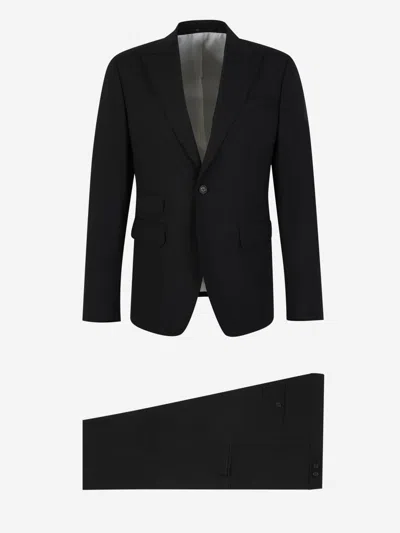 Dsquared2 Straight Wool Suit In Black