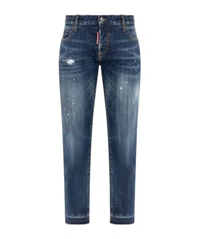 Dsquared2 Straight-leg Distressed Jeans In Blue