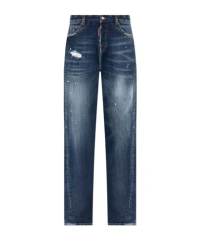 Dsquared2 Straight-leg Distressed Jeans In Blue