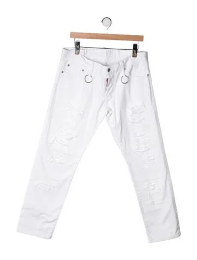 Pre-owned Dsquared2 Straight-leg Jeans In White