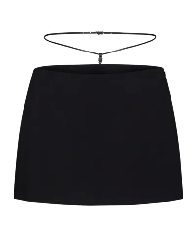 Dsquared2 Strap Detailed High Waist Mini Skirt In Black