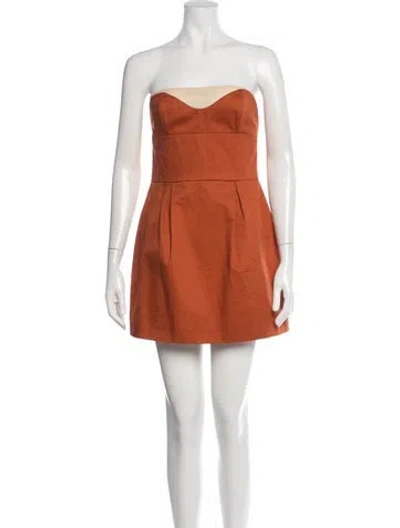Pre-owned Dsquared2 Strapless Mini Dress In Orange