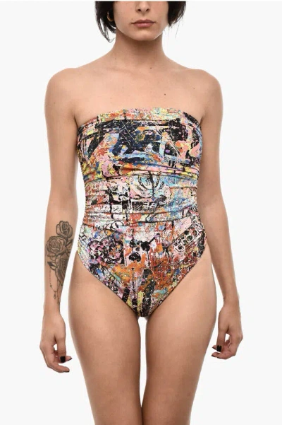 Dsquared2 Strapless Printed One Piece Swimsuit Grösse 40
