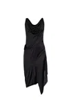 Dsquared2 Cowl-neck Midi Dress In Black
