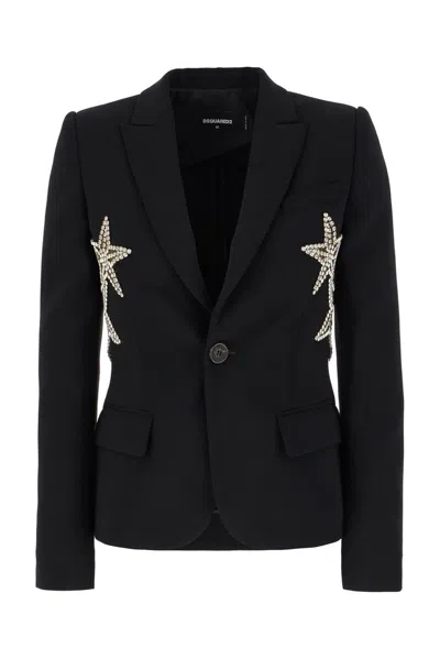 Dsquared2 Strappy Night Deena Jacket In Nero