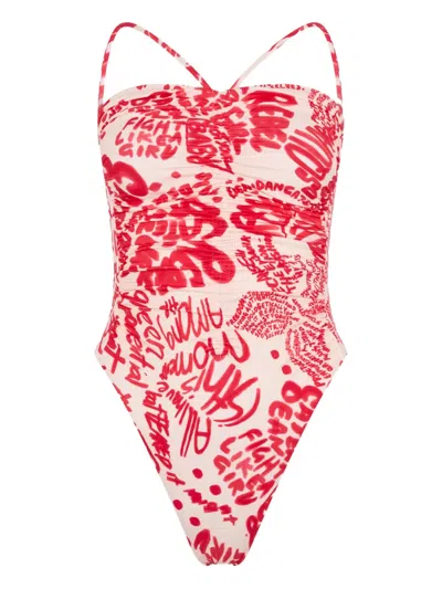 Dsquared2 Strappy One-piece In Red