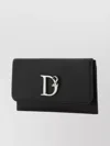 Dsquared2 Streamlined Rectangular Leather Card Holder In Black