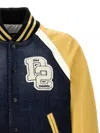 Dsquared2 'college' Yellow And Blue Varsity Jacket With Logo Patch And Contrasting Sleeves In Multicolor