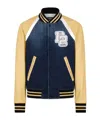 Dsquared2 'college' Yellow And Blue Varsity Jacket With Logo Patch And Contrasting Sleeves In Black
