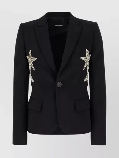 DSQUARED2 STRETCH BLAZER RHINESTONE EMBELLISHMENTS