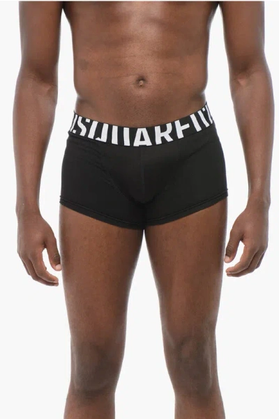Dsquared2 Stretch Cotton Boxer With Logoed Waistband