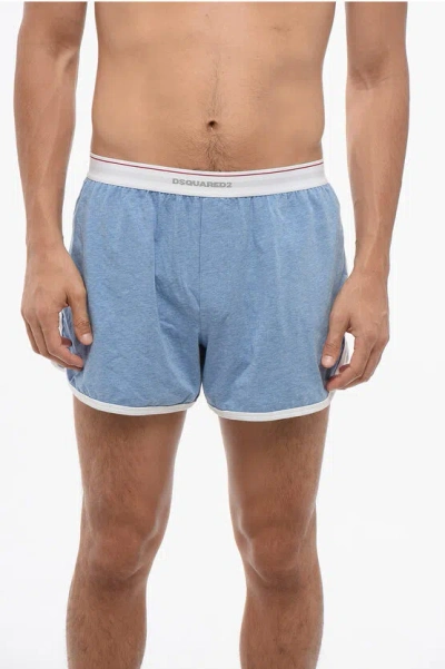 Dsquared2 Stretch Cotton Boxer With Logoed Waistband