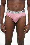 Dsquared2 Stretch Cotton Brief With Button In Pink