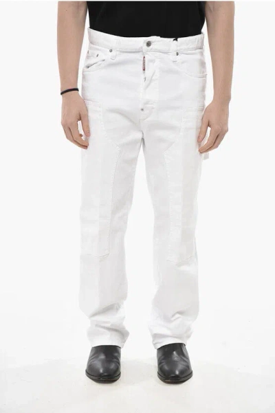 Dsquared2 Stretch Cotton Cargo Jeans Caten Brothers 21cm In White
