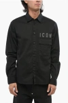 Dsquared2 Stretch Cotton Icon Shirt With Studded Detail In Black