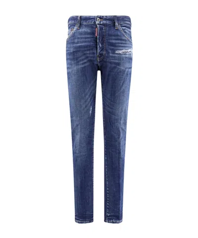 DSQUARED2 DSQUARED2 LOGO-PATCH DISTRESSED JEANS