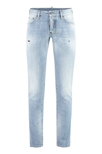 Dsquared2 Stretch Cotton Jeans In Blue