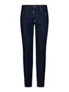 Dsquared2 Five Pocket Stretch Denim Trousers With Localized Wear Washing In Blue