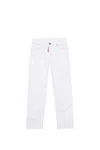 Dsquared2 Logo-appliqué Straight-leg Jeans In White