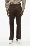 Dsquared2 Stretch Cotton Pants With Contrasting Logo In Brown