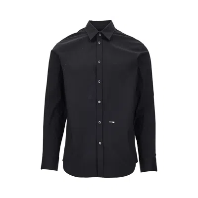 Dsquared2 Stretch Cotton Shirt In Black