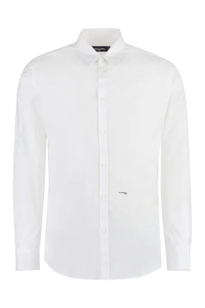 Dsquared2 Stretch Cotton Shirt In White