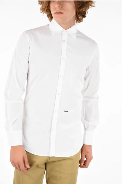 Dsquared2 Stretch Cotton Shirt In White