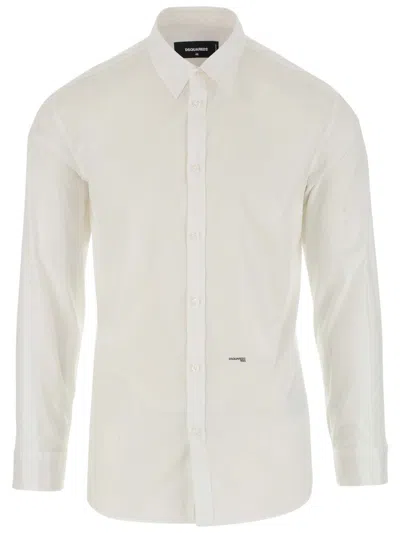 DSQUARED2 STRETCH COTTON SHIRT WITH LOGO