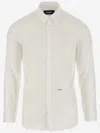 Dsquared2 Stretch Cotton Shirt With Logo In White