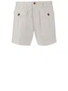 Dsquared2 White Bermuda With Asymmetric Cargo Pockets And Belt Loops In White