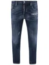 Dsquared2 Stretch Cotton Skater Jeans In Blue