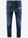 Dsquared2 Stretch Cotton Skater Jeans In Blue