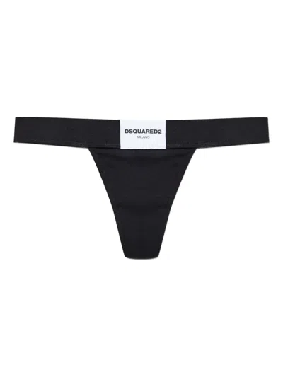 Dsquared2 Stretch-cotton Thong In Black