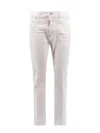 Dsquared2 Stretch Cotton Trouser With White Bull Tag In White