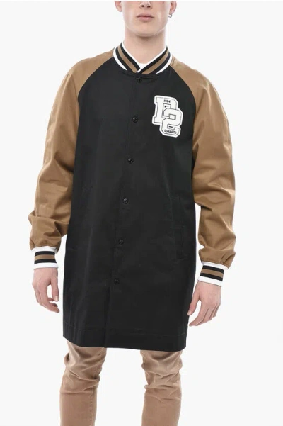 Dsquared2 Stretch Cotton Varsity Coat In Multi