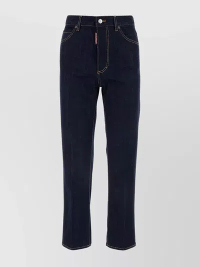 DSQUARED2 DENIM MID-RISE STRAIGHT-LEG CROPPED JEANS