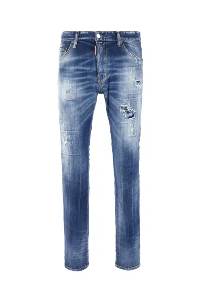 Dsquared2 Stretch Denim Cool Guy Jeans In Azul Oscuro