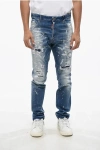 Dsquared2 Stretch Denim Cool Guy Jeans With Paint Effect Details 17cm In Blue